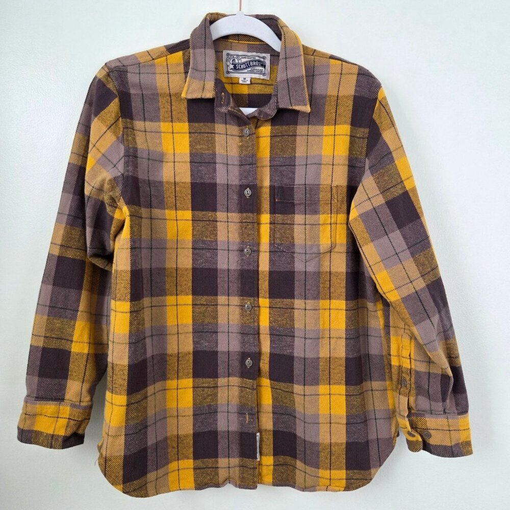 Schott Bros. Yellow Gray Flannel Women's Size Medium